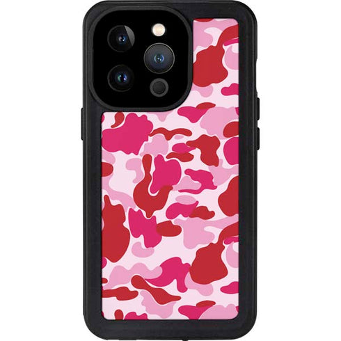 Pink Street Camo iPhone 14 Pro Waterproof Case