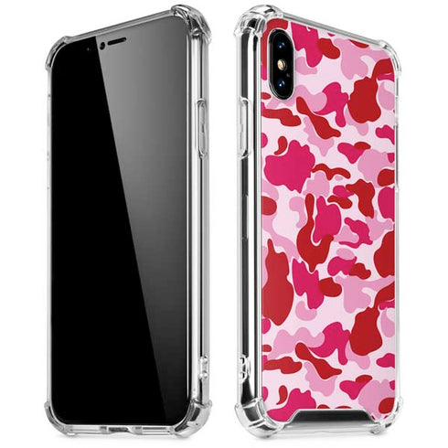 Pink Street Camo iPhone XS Max Clear Case