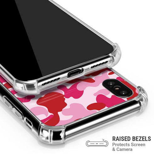 Pink Street Camo iPhone XS Max Clear Case