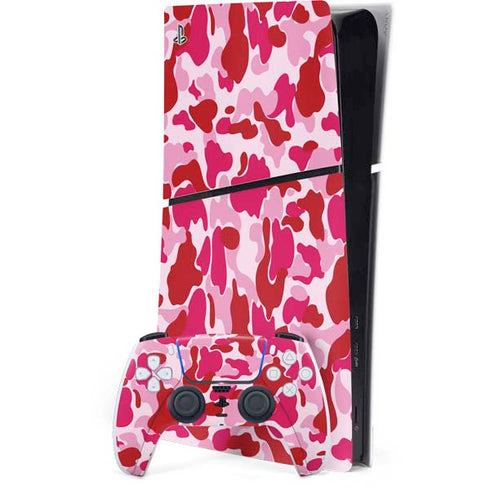 Pink Street Camo PS5 Slim Digital Edition Console Skin