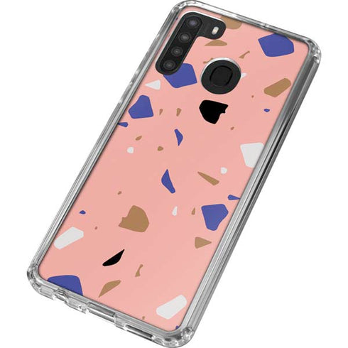 Pink Terrazzo Galaxy A21 Clear Case