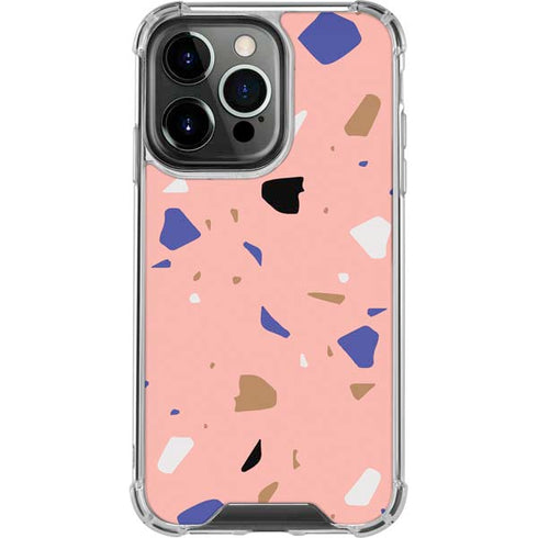 Pink Terrazzo iPhone 14 Pro Clear Case