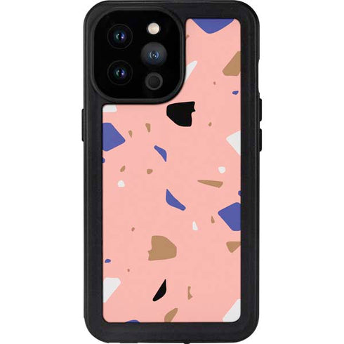 Pink Terrazzo iPhone 14 Pro Max Waterproof Case