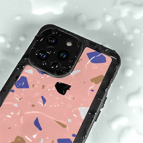 Pink Terrazzo iPhone 14 Pro Max Waterproof Case