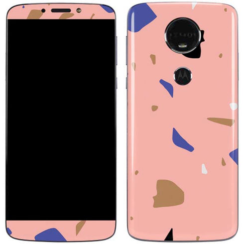 Pink Terrazzo Moto E5 Plus Skin