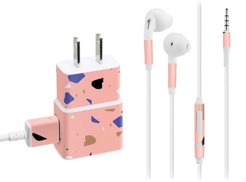 Pink Terrazzo Phone Charger Skin