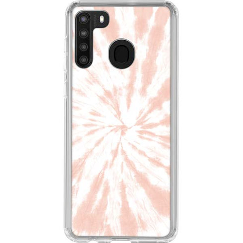 Pink Tie Dye Galaxy A21 Clear Case