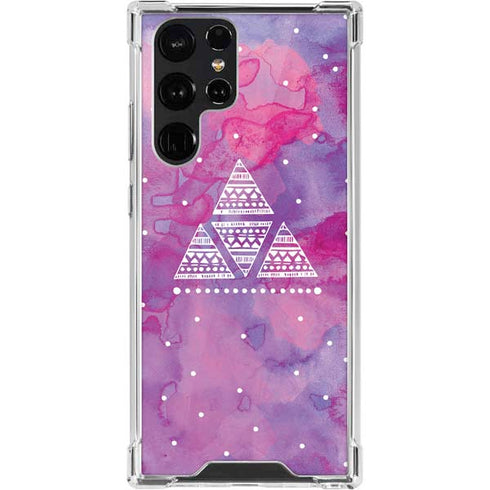 Pink Tribal Euphoria Galaxy S22 Ultra Clear Case