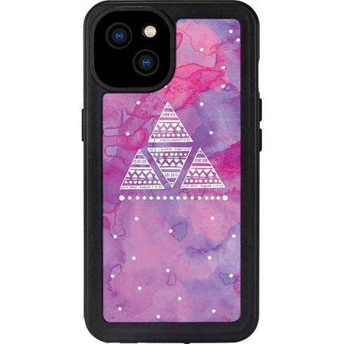 Pink Tribal Euphoria iPhone 15 Plus Waterproof Case