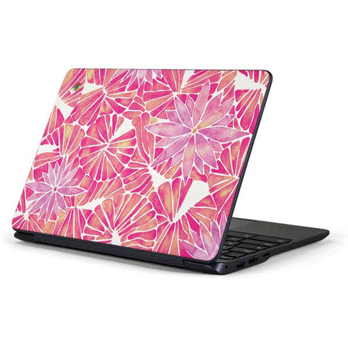 Cat Coq Pink Water Lilies Samsung Chromebook Skin