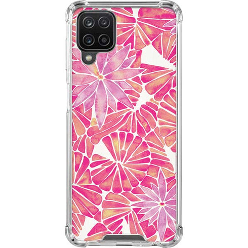 Cat Coq Pink Water Lilies Galaxy A12 Clear Case
