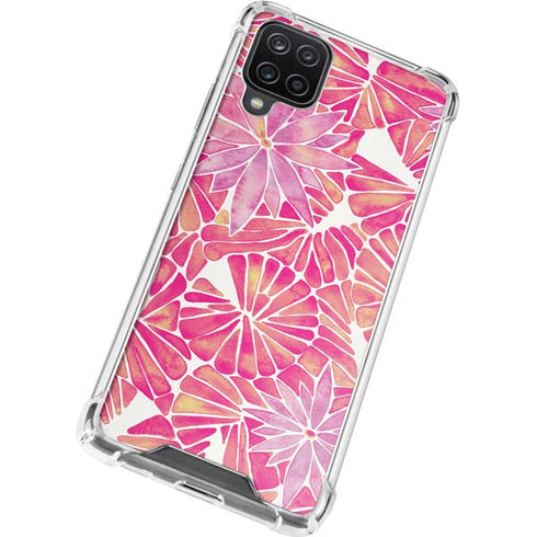 Cat Coq Pink Water Lilies Galaxy A12 Clear Case
