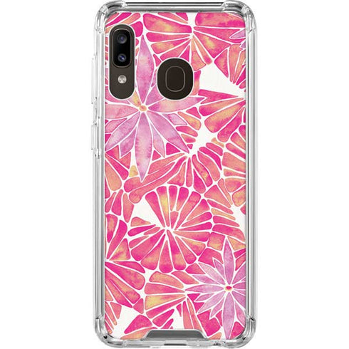 Cat Coq Pink Water Lilies Galaxy A30 Clear Case