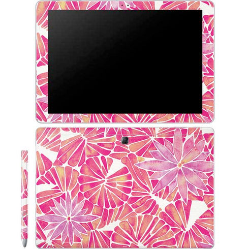 Cat Coq Pink Water Lilies Galaxy Book 12in Skin