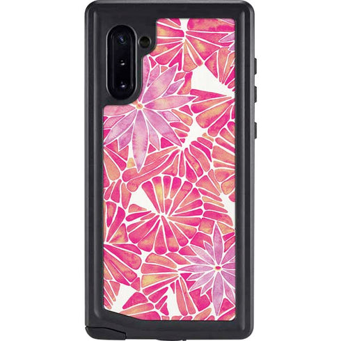 Cat Coq Pink Water Lilies Galaxy Note 10 Waterproof Case