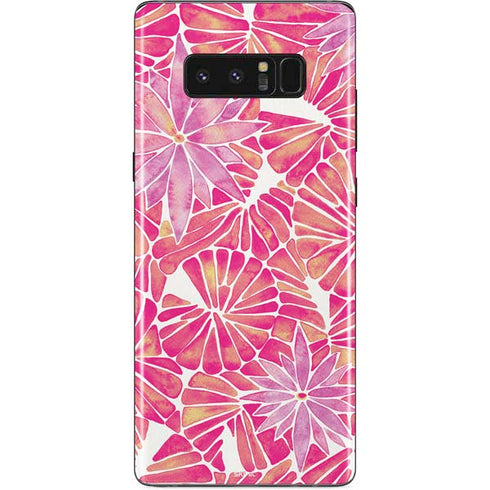 Cat Coq Pink Water Lilies Galaxy Note 8 Skin