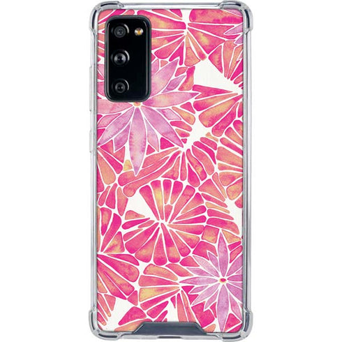 Cat Coq Pink Water Lilies Galaxy S20 FE Clear Case