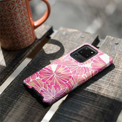Cat Coq Pink Water Lilies Galaxy S20 Ultra 5G Pro Case