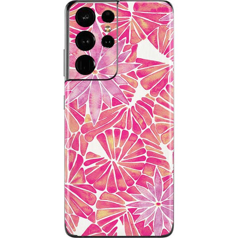 Cat Coq Pink Water Lilies Galaxy S21 Ultra 5G Skin