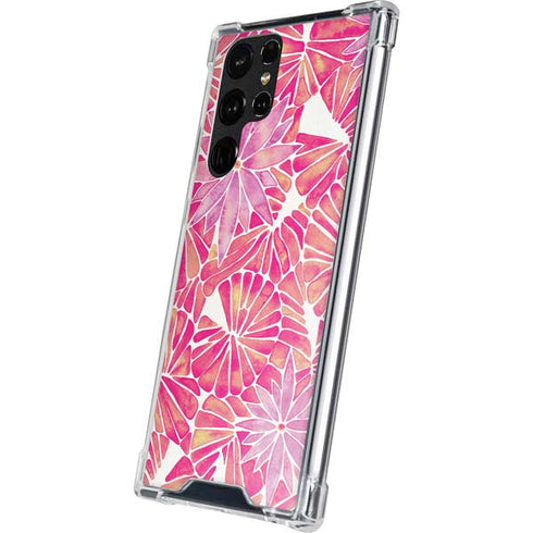 Cat Coq Pink Water Lilies Galaxy S22 Ultra Clear Case
