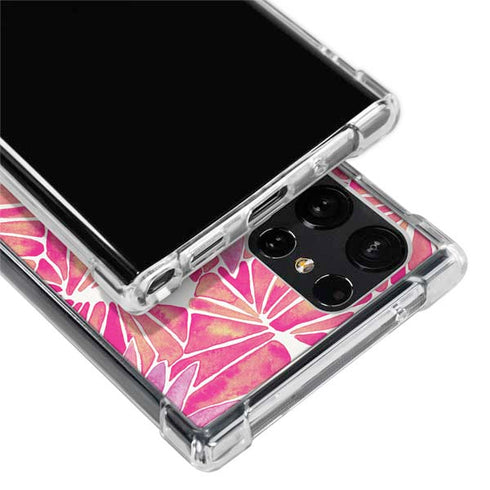 Cat Coq Pink Water Lilies Galaxy S22 Ultra Clear Case