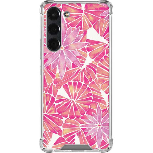 Cat Coq Pink Water Lilies Galaxy S23 Plus Clear Case