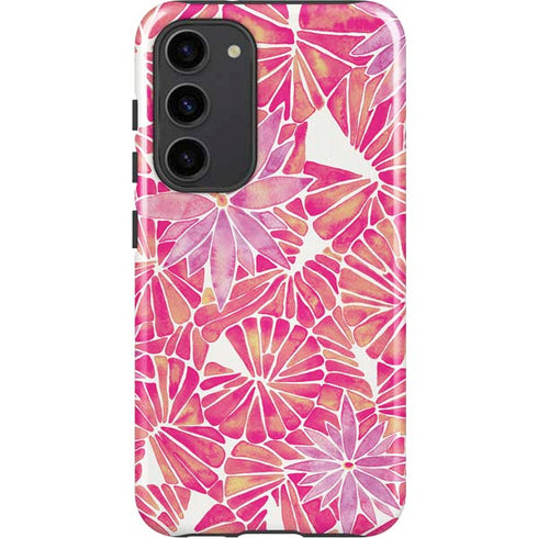 Cat Coq Pink Water Lilies Galaxy S23 Plus Pro Case