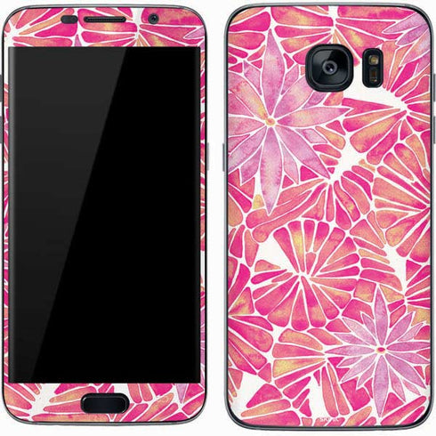 Cat Coq Pink Water Lilies Galaxy S7 Skin