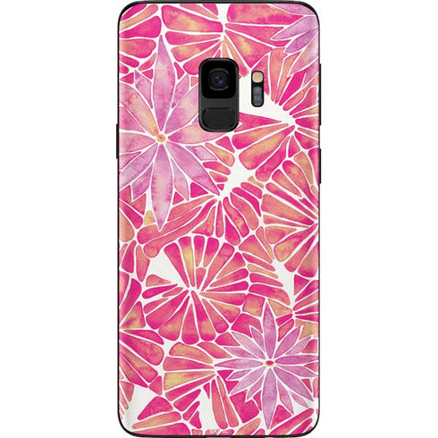 Cat Coq Pink Water Lilies Galaxy S9 Skin