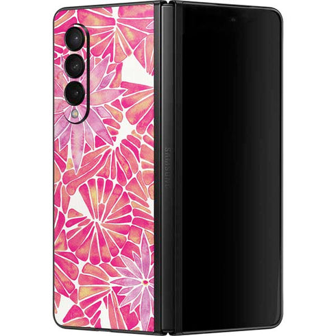 Cat Coq Pink Water Lilies Galaxy Z Fold3 5G Skin