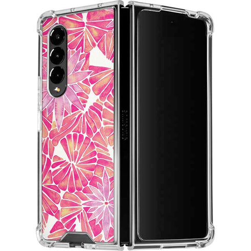Cat Coq Pink Water Lilies Galaxy Z Fold4 5G Clear Case