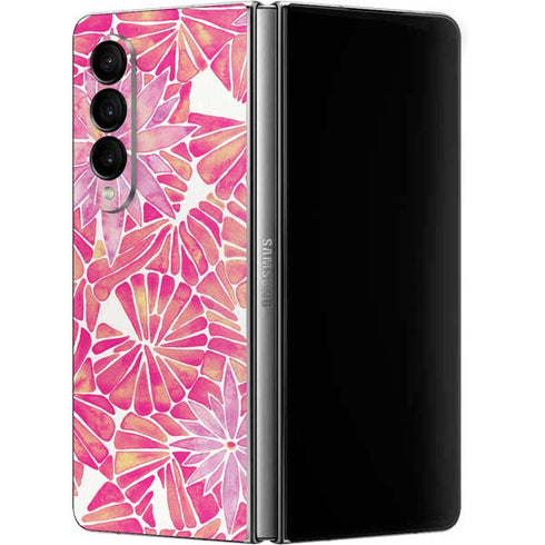 Cat Coq Pink Water Lilies Galaxy Z Fold4 5G Skin