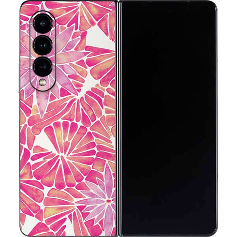 Cat Coq Pink Water Lilies Galaxy Z Fold4 5G Skin