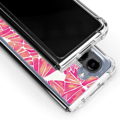 Pink Water Lilies by Cat Coq Galaxy Z Fold5 5G Clear Case