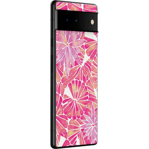 Cat Coq Pink Water Lilies Google Pixel 6 Skin