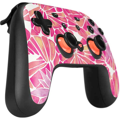 Cat Coq Pink Water Lilies Google Stadia Controller Skin
