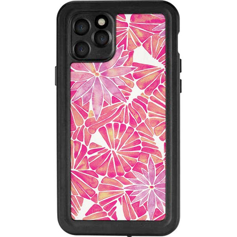 Cat Coq Pink Water Lilies iPhone 11 Pro Waterproof Case