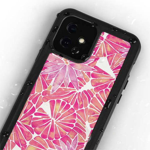 Cat Coq Pink Water Lilies iPhone 12 Mini Waterproof Case