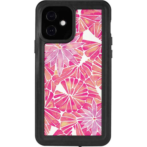 Cat Coq Pink Water Lilies iPhone 12 Waterproof Case