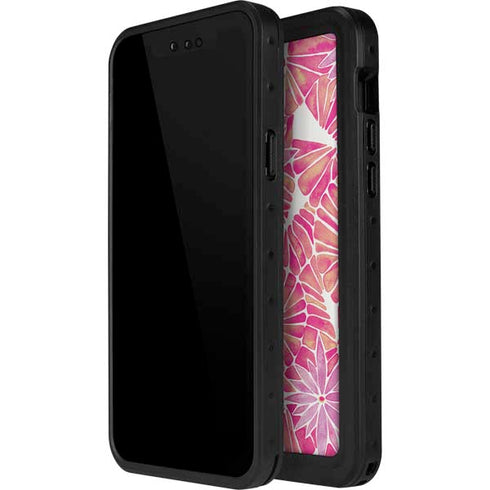 Cat Coq Pink Water Lilies iPhone 14 Pro Waterproof Case