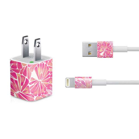 Cat Coq Pink Water Lilies iPhone Charger (5W USB) Skin