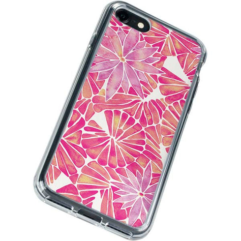 Cat Coq Pink Water Lilies iPhone SE (2nd & 3rd Gen) Clear Case
