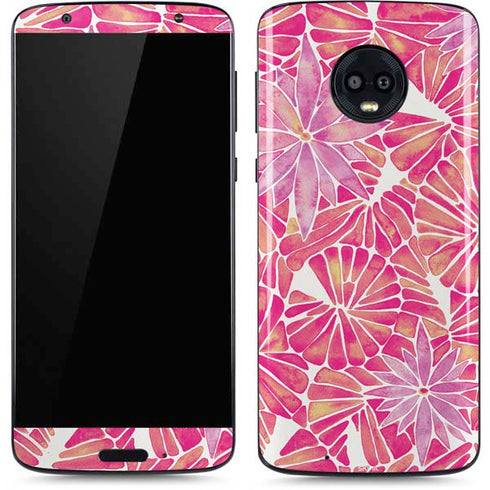 Cat Coq Pink Water Lilies Moto G6 Skin