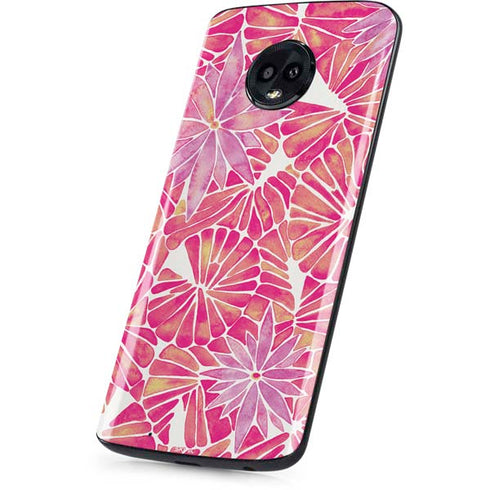 Cat Coq Pink Water Lilies Moto G6 Skin