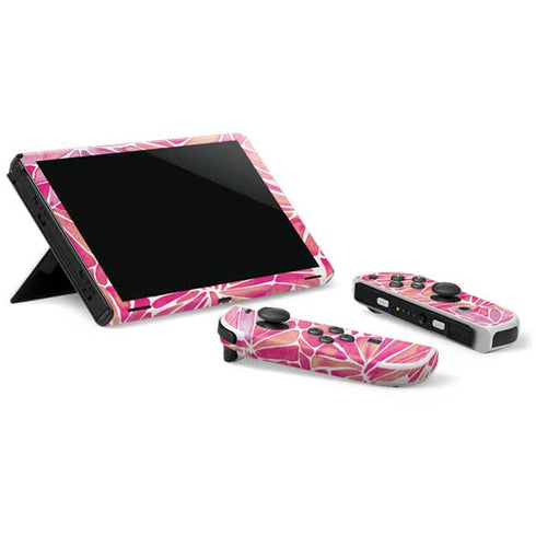 Cat Coq Pink Water Lilies Nintendo Switch OLED (2021) Skin