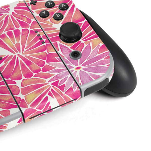 Cat Coq Pink Water Lilies Nintendo Switch OLED (2021) Skin