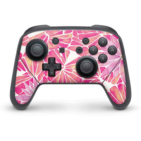 Cat Coq Pink Water Lilies Nintendo Switch Pro Controller Skin