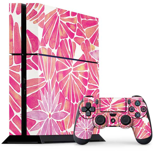 Cat Coq Pink Water Lilies PS4 Console and Controller Bundle Skin