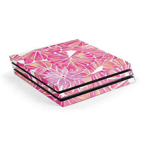 Cat Coq Pink Water Lilies PS4 Pro Console Skin