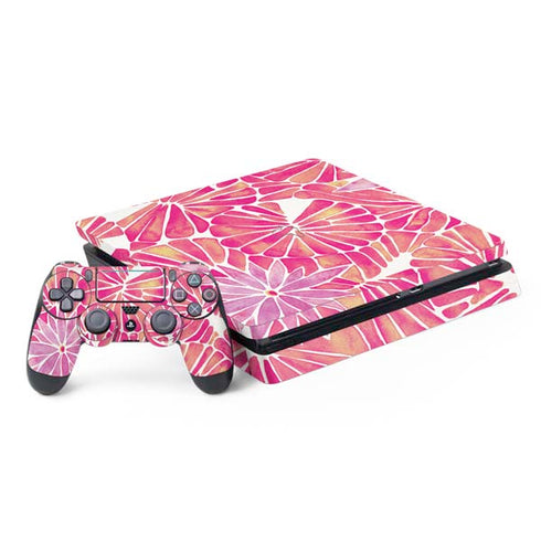 Cat Coq Pink Water Lilies PS4 Slim Bundle Skin